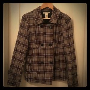 Light Tartan Pea Coat